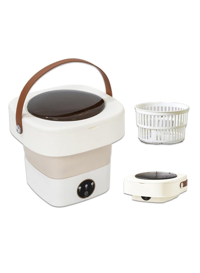 غسالة صغيرة محمولة قابلة للطي 11 لتر مع مجفف دوار للتنظيف بالموجات فوق الصوتية والتعقيم مع سلة تصريف - Image 4